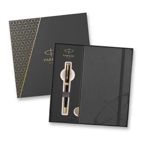 Parker Sonnet Black GT Kugelschreiber- und Notizbuchset